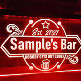samples bar neon signs